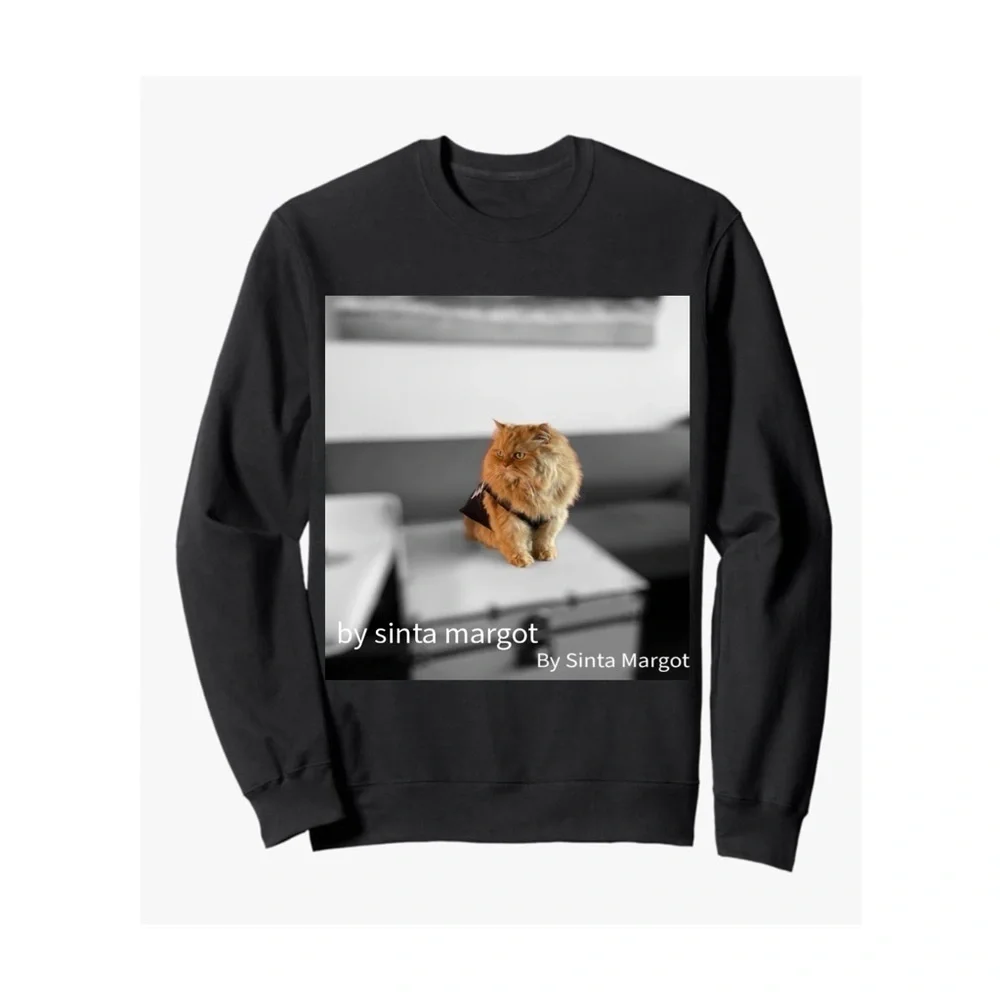Digital photography print by me of my Persian cat wearing clothing NWT